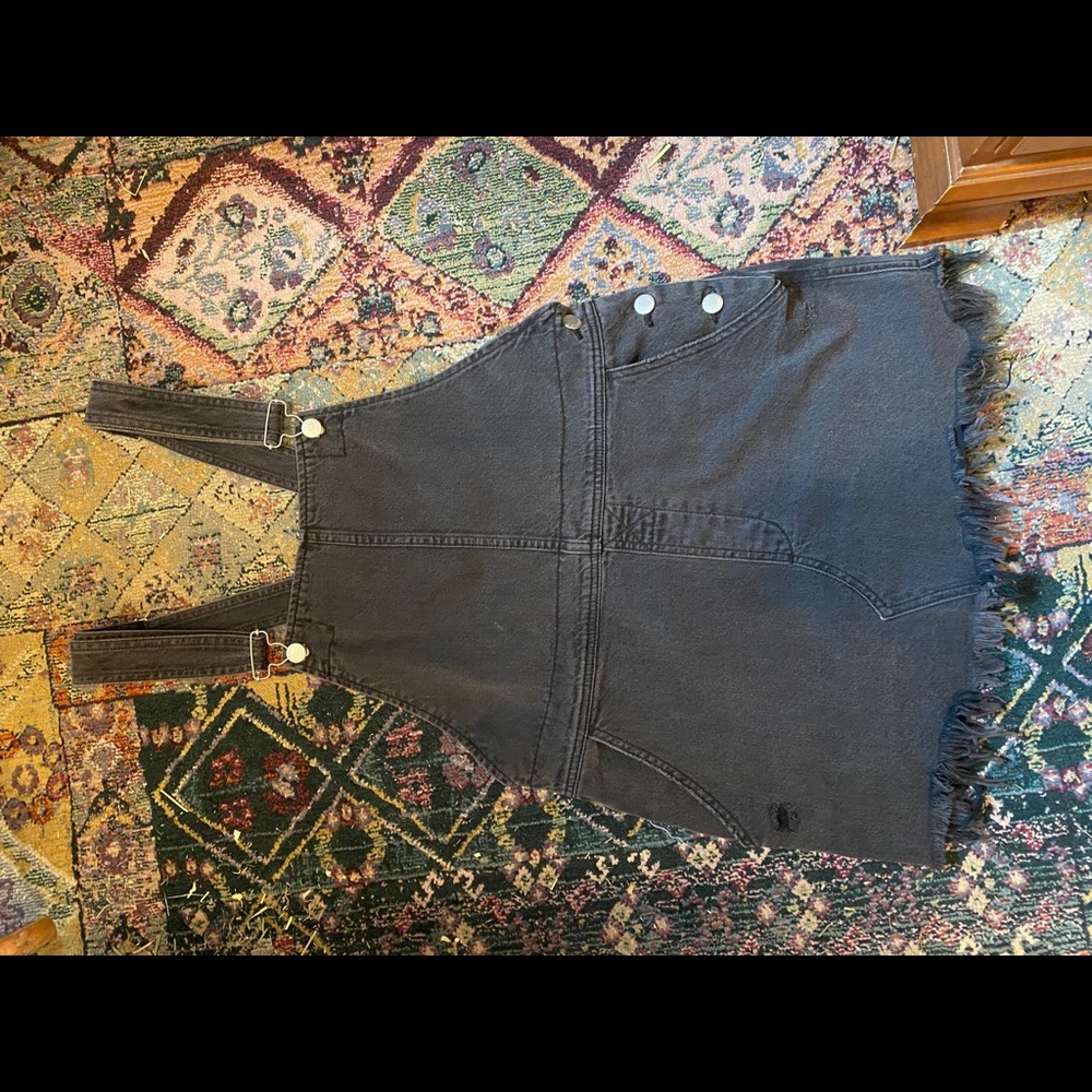 Free people black overalls skirt